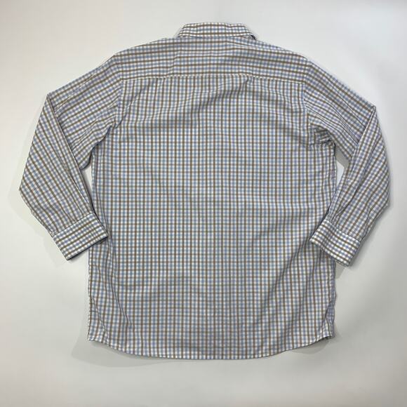 Eton Dress Shirt Mens 18 Brown Blue Gingham Check Contemporary Business Dress - Picture 7 of 11